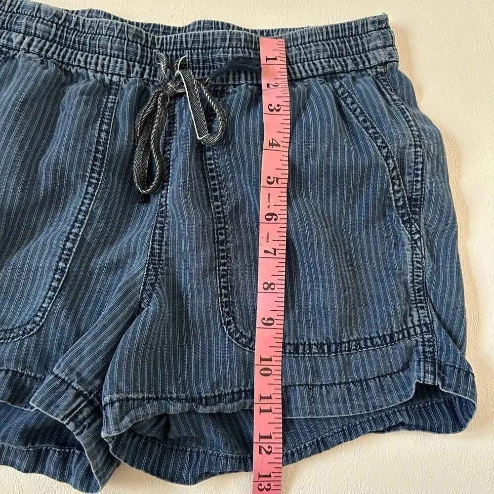 J.Crew Denim Striped Shorts XXS Blue Casual Drawstring